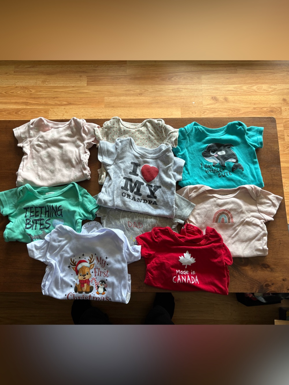 💥Buy 2 Get 1 Free💥 Assorted 9 Baby Short-Sleeve Onesies Set